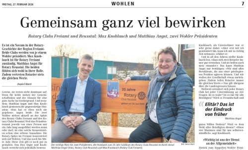 Artikel aus "Der Freiämter, 27.02.26, Autor: Daniel Marti